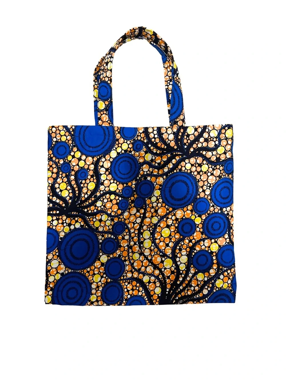 Blue & Yellow Patterned AnkaraTote Bag